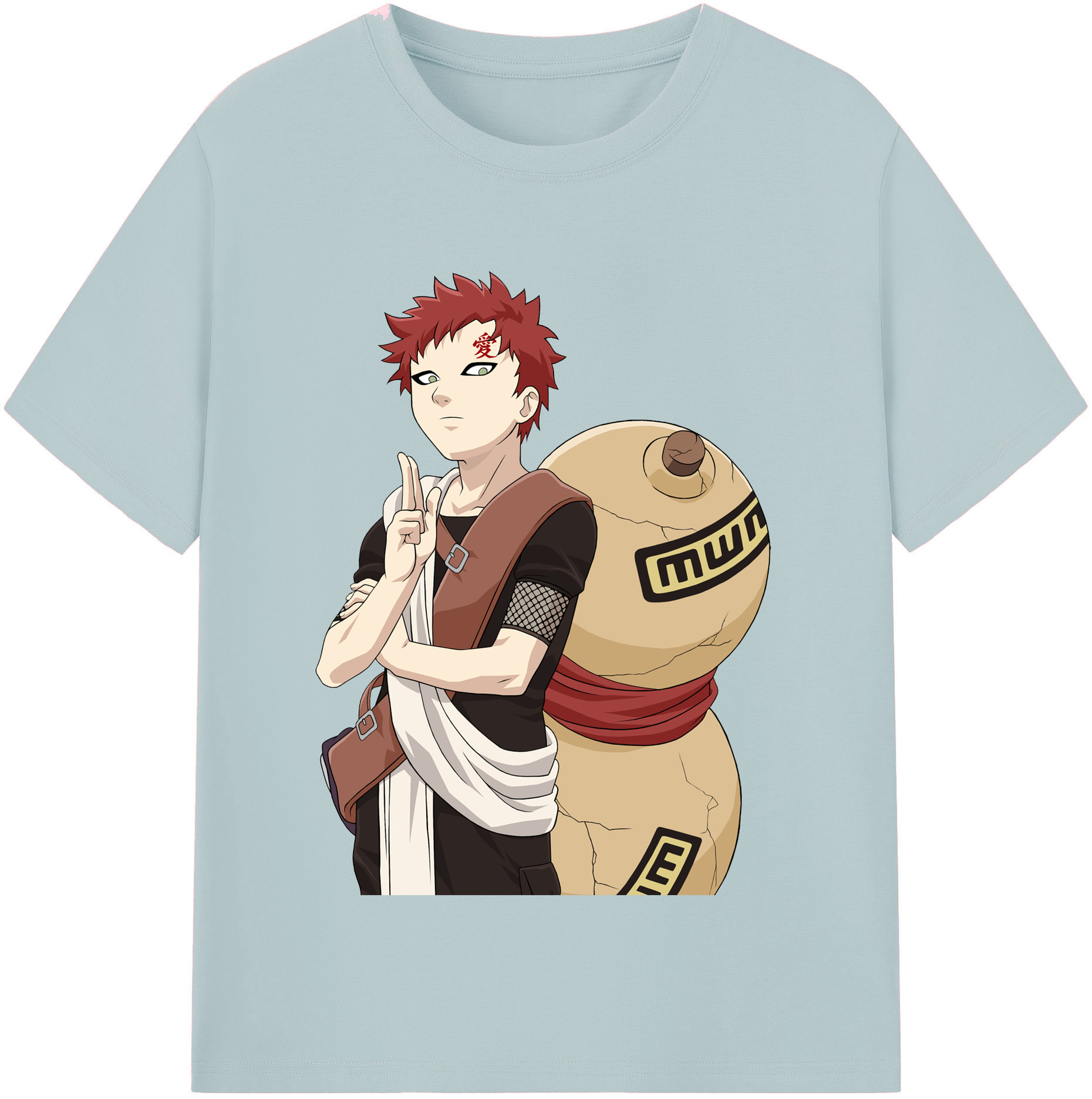 （画像用） NARUTO -ナルト- ガアラ Gaara 綿100％半袖Tシャツ（フロントプリント）